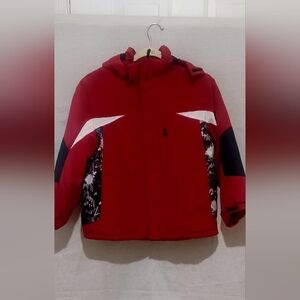 Faded Glory Kids Puffer Jacket in Red with Black and White Details